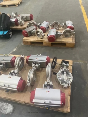 वायवीय लग तितली वाल्व ईपीडीएम सील मध्य दबाव