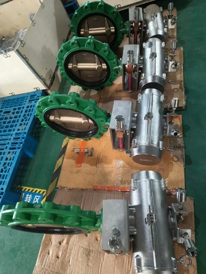 वायवीय लग तितली वाल्व एल्यूमीनियम कांस्य ईपीडीएम मुहर 2-24 इंच