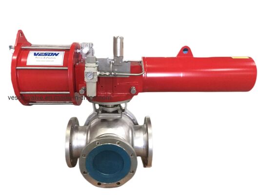 ISO5211 टॉप फ्लैंज 2-24 इंच और PN1.0-32.0MPa नाममात्र दबाव के साथ वायवीय तितली वाल्व