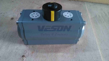PTFE / Teflon लेपित वायवीय रैक और पंख काटना रोटरी Actuators 2 ~ 8 बार काम के दबाव